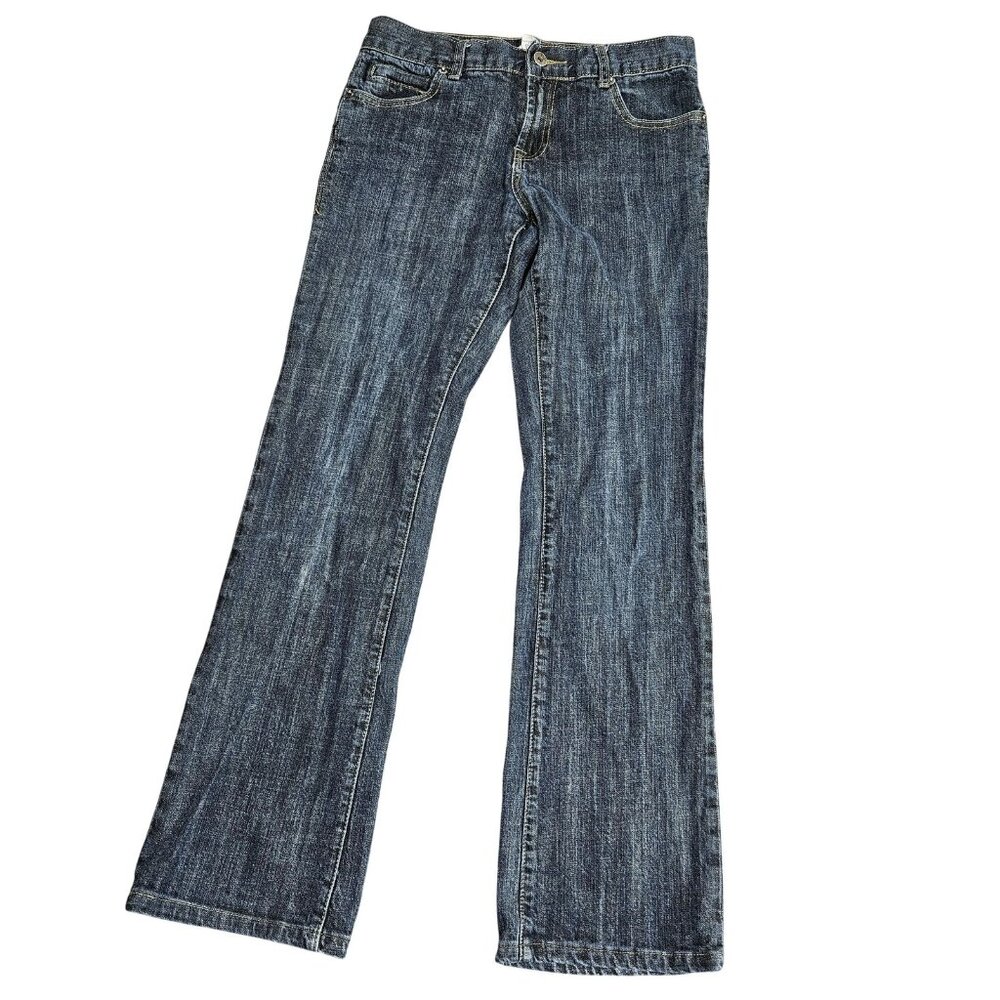 Harolds Jeans Womens 4‎ Blue Bootcut Embroidered Fleur De Lis Pockets Denim